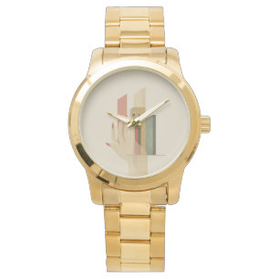 Reloj de pulsera de oro sobredimensionado para art