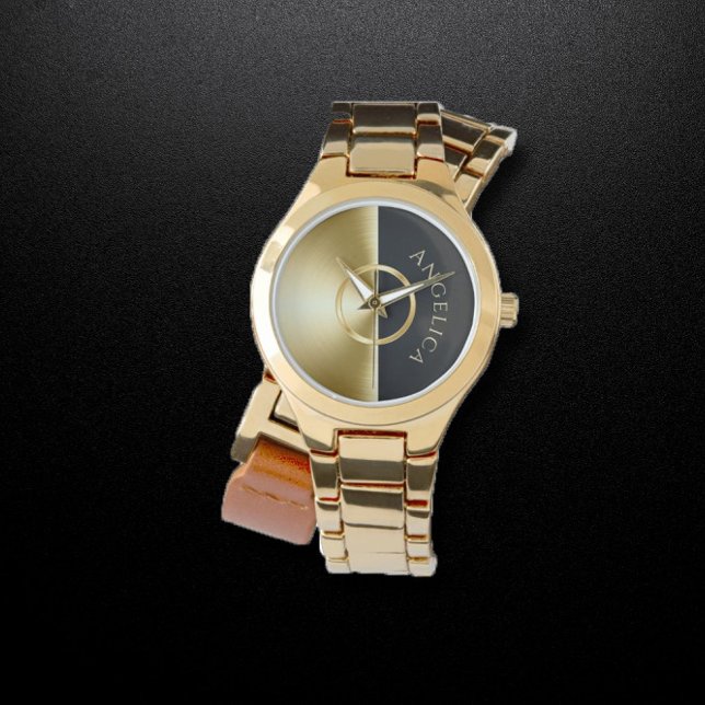 reloj de pulsera de oro y negro personalizado (Subido por el creador)