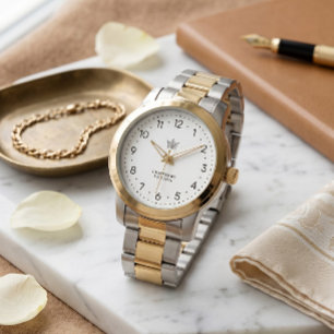 Reloj de pulsera de ostras de dos tonos clásico co