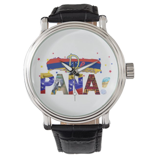 Reloj De Pulsera De Pana Venezuela Slang Venezuelan Culture Lovers (Anverso)