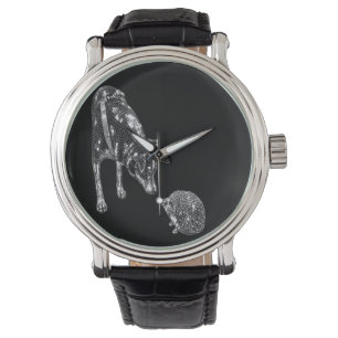 Reloj de pulsera de perro y erizo Amante de anim