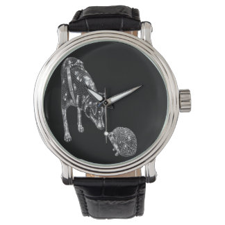 Reloj de pulsera de perro y erizo | Amante de anim