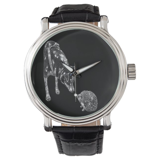 Reloj de pulsera de perro y erizo | Amante de anim (Anverso)