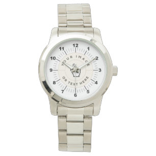 Reloj de pulsera de plata de gran tamaño para homb