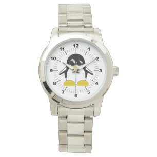 Reloj de pulsera de plata sobredimensionada de pin