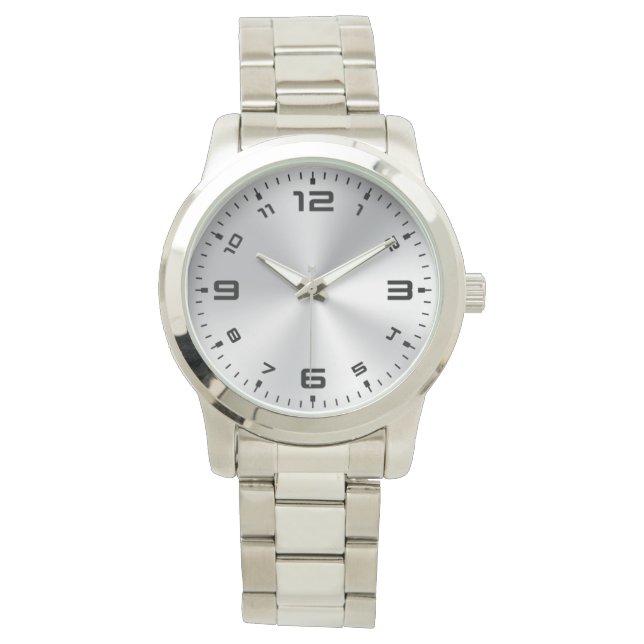 Reloj de pulsera de plata sobredimensionada gradie (Anverso)