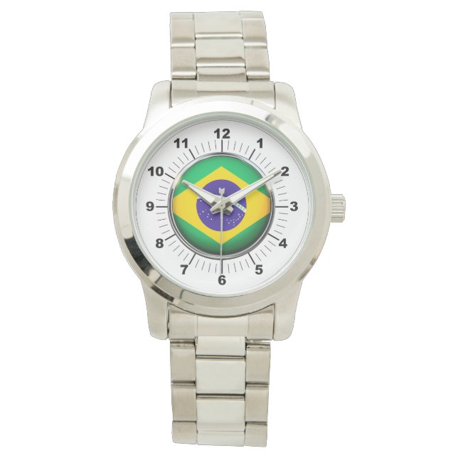 Reloj de pulsera de plata sobredimensionado con ba (Anverso)