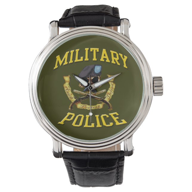 Reloj de pulsera de Policía Militar calavera con p (Anverso)