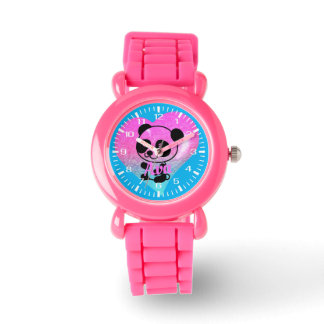Reloj de pulsera de Purpurina rosa del corazón de 