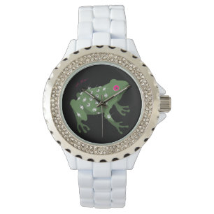 reloj de pulsera de rana con paro
