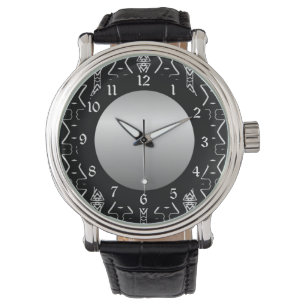 Reloj de pulsera de triángulos geométricos en blan