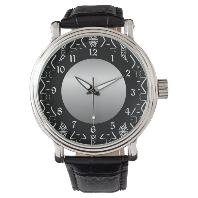 Reloj de pulsera de triángulos geométricos en blan (Anverso)