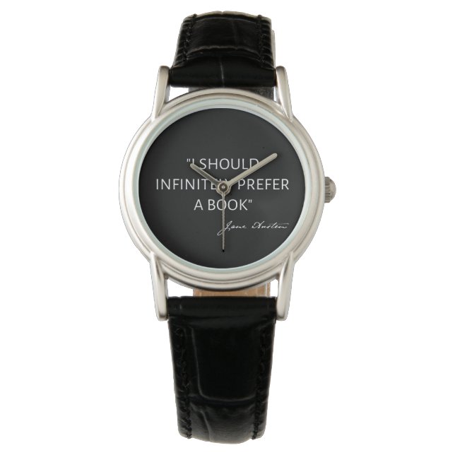 Reloj De Pulsera Debería Preferir Infinitamente Un Libro - Jane Aus (Anverso)