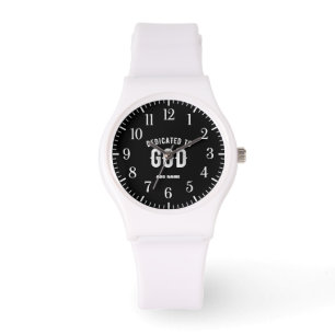 RELOJ DE PULSERA DEDICADO A DIOS PERSONALIZABLE GUAY TEXTO BLANCO