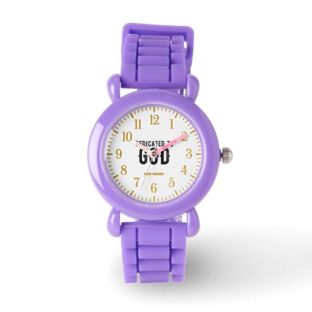 RELOJ DE PULSERA DEDICADO A DIOS PERSONALIZABLE GUAY TEXTO NEGRO (Anverso)