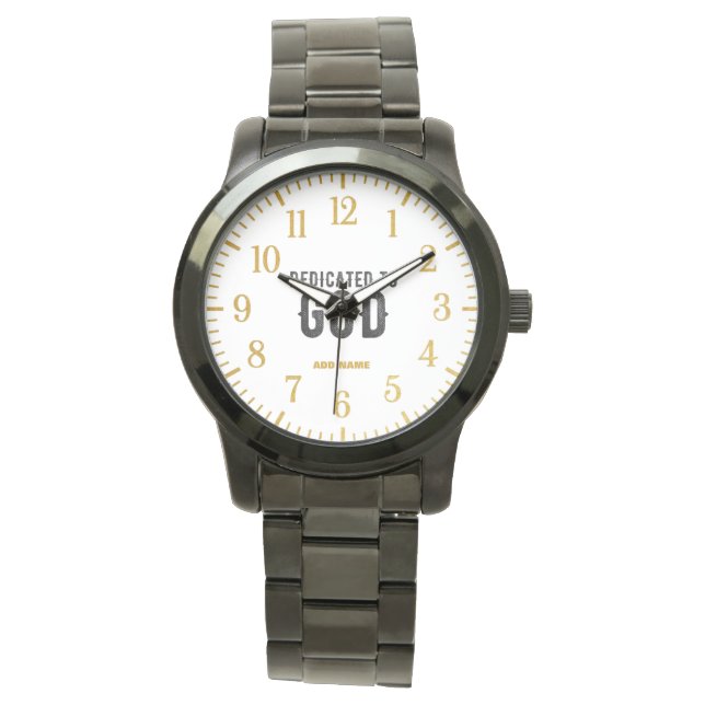 RELOJ DE PULSERA DEDICADO A DIOS PERSONALIZABLE GUAY TEXTO NEGRO (Anverso)