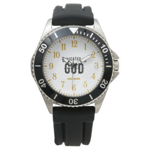 RELOJ DE PULSERA DEDICADO A DIOS PERSONALIZABLE GUAY TEXTO NEGRO