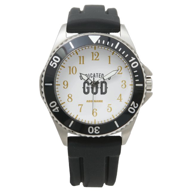 RELOJ DE PULSERA DEDICADO A DIOS PERSONALIZABLE GUAY TEXTO NEGRO (Anverso)