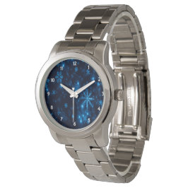 Reloj De Pulsera Deep Blue & Bright Snowflakes Unisex eWatch Watch