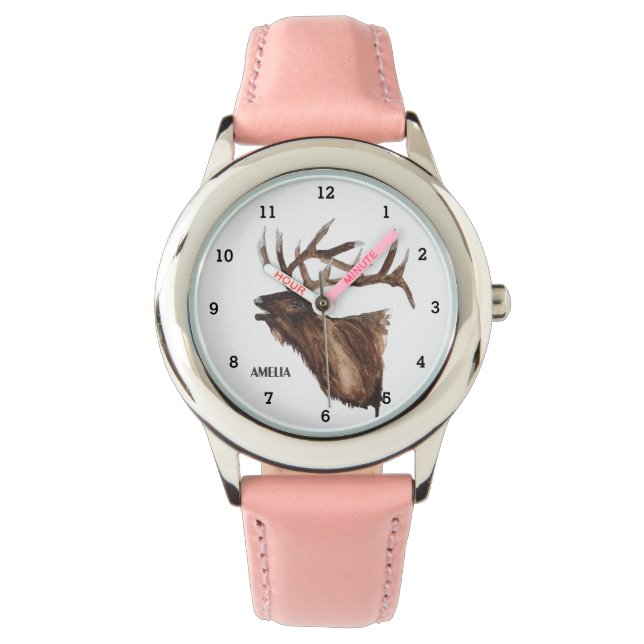 Reloj De Pulsera Deer Deer Animal Antlers Woodland Chicas (Anverso)