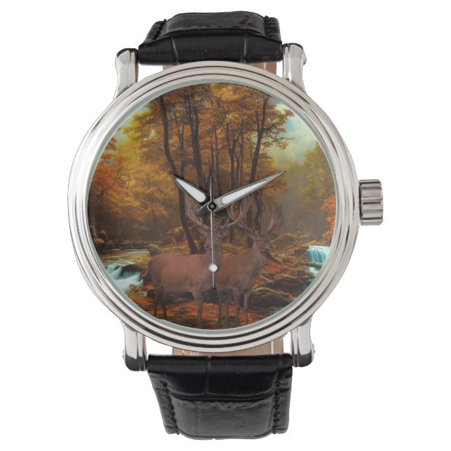 Reloj De Pulsera Deers By A Woodland Stream (Anverso)