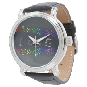 Reloj De Pulsera degradado de la palabra de amor de SlipperyJoe