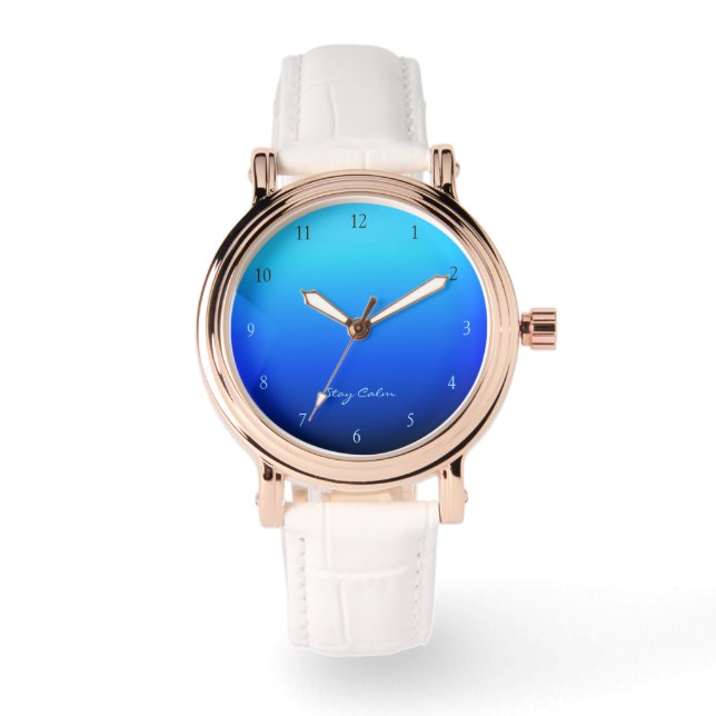 Reloj De Pulsera Degradado de Océano Tranquilo (Anverso)
