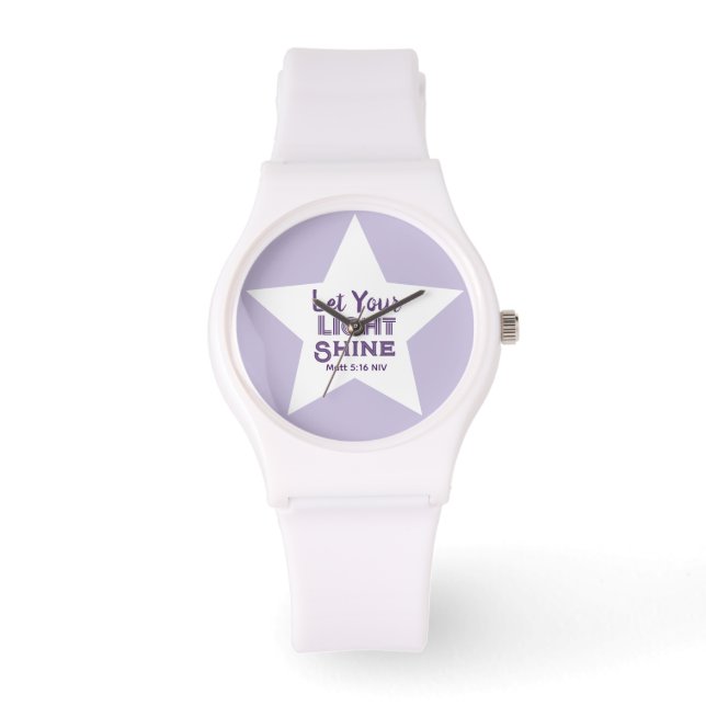 Reloj De Pulsera Deja que tu luz brille Versículo Bíblico Estrella  (Anverso)