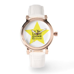 Reloj De Pulsera Deja que tu luz brille Versículo de la Biblia Estr
