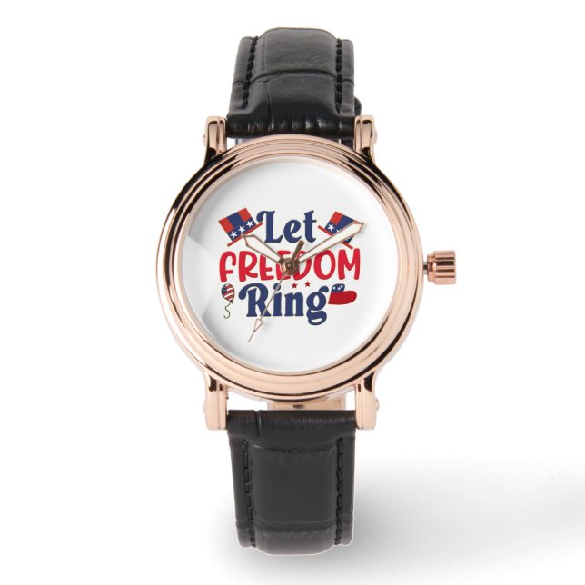Reloj De Pulsera Dejar anillo de la libertad: negro cuadrado perfec (Anverso)