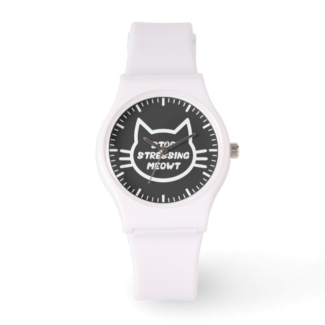 Reloj De Pulsera Dejar de enfatizar a Meowt - Gato gracioso (Anverso)