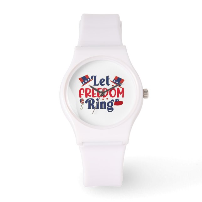 Reloj De Pulsera Dejar que suene la libertad - Silicón blanco depor (Anverso)