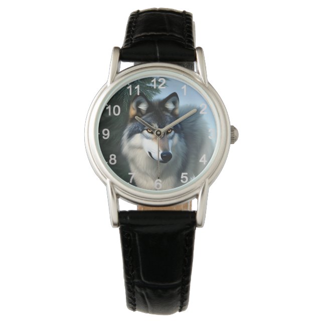 Reloj de pulsera del lobo ártico intrépido (Anverso)