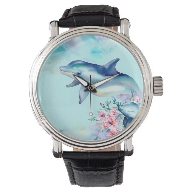 Reloj De Pulsera Delfín acuarela pintada (Anverso)