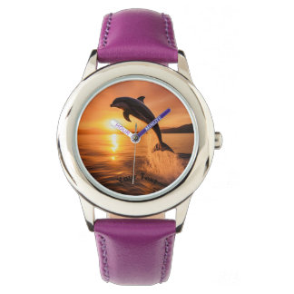 Reloj De Pulsera Delfín en Golden Sunset