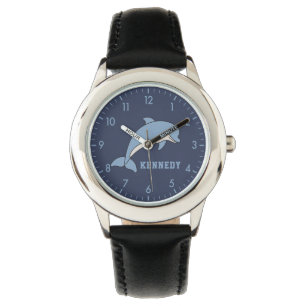 Reloj De Pulsera Delfín Nombre Personalizado Volver a la Escuela