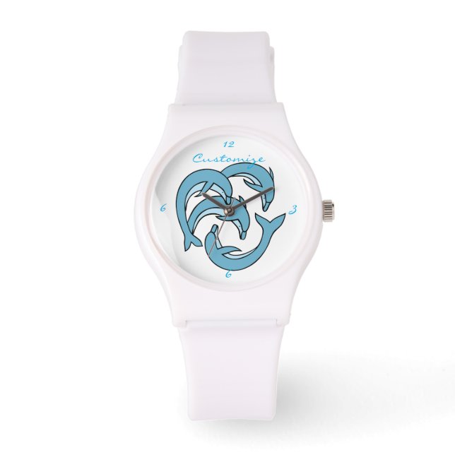 Reloj De Pulsera Delfines azules circulando en círculos Thunder_Cov (Anverso)