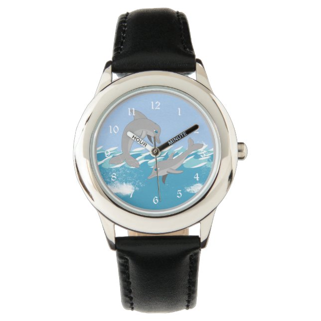 Reloj De Pulsera Delfines nadando en el océano (Anverso)