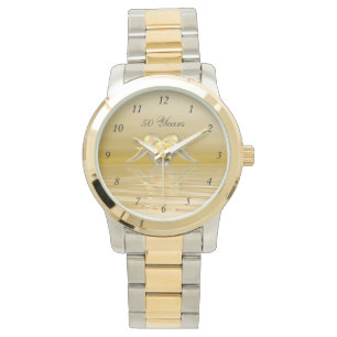 Reloj De Pulsera Delfínes y corazón de oro del aniversario