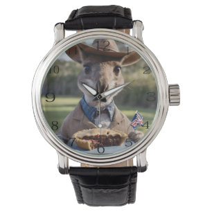 Reloj De Pulsera "Delicia al Aire Libre: Un canguro come un pastel 