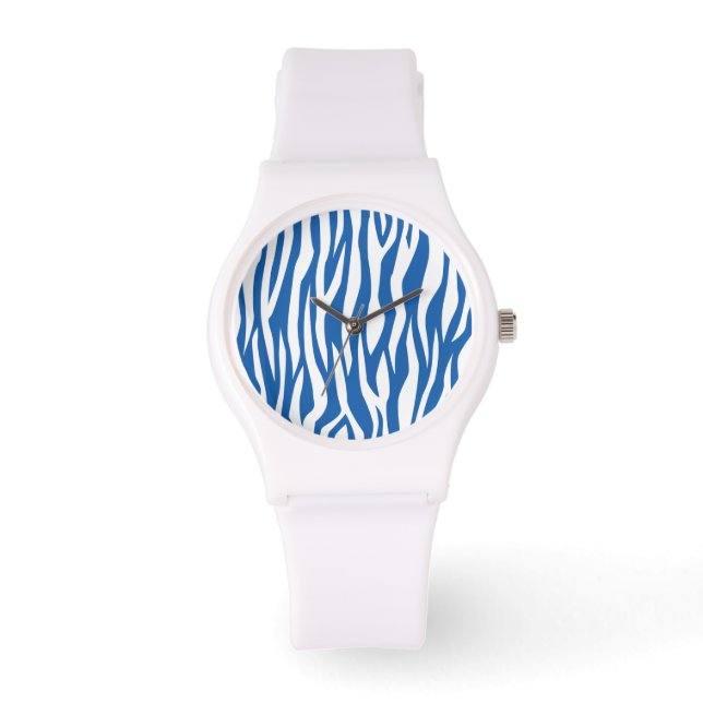 Reloj De Pulsera Denim Blue Zebra Print (Anverso)