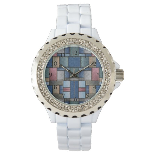 Reloj De Pulsera Denim Patchwork (Anverso)