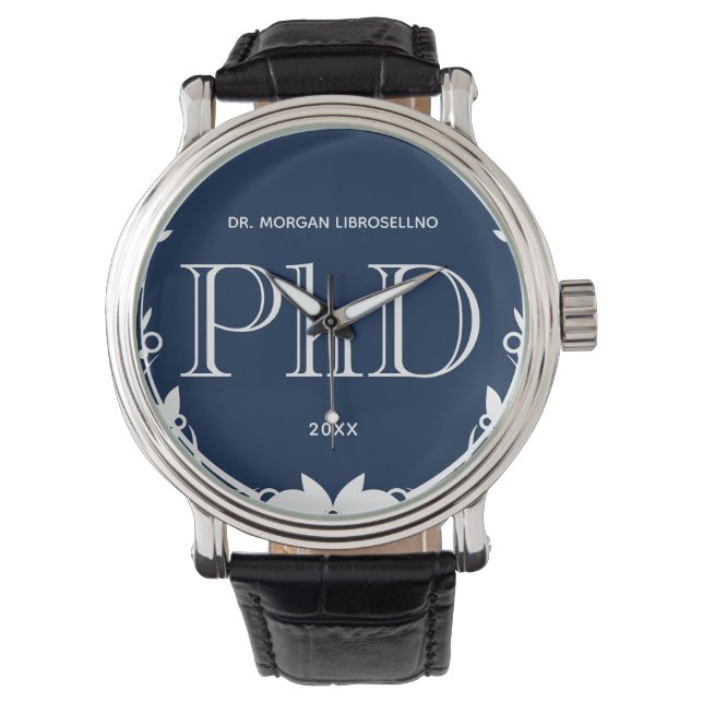 Reloj De Pulsera Denominación: Graduación azul de doctorado (Anverso)