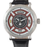 Reloj De Pulsera Departamento de Bomberos AÑADIR NOMBRE Insignia pa<br><div class="desc">El Departamento de Bomberos AGREGÓ EL NOMBRE de la placa para bomberos de bomberos - Emblema con casco y hacha. Personalizar con su nombre,  número de estación/departamento y ubicación.</div>
