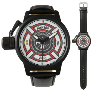 Reloj De Pulsera Departamento de Bomberos AÑADIR NOMBRE Insignia pa
