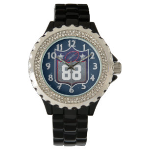 Reloj De Pulsera Deportes del equipo de fútbol americano blanco y a
