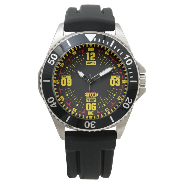 Reloj De Pulsera Deportes militares estilo táctico moderno amarillo (Anverso)