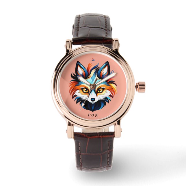 Reloj De Pulsera Der Bunte Fuchs - Kopf Portrait (Anverso)