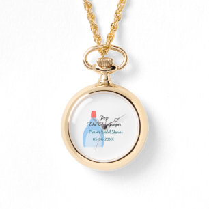 Reloj De Pulsera Descorcha el champán azul ducha de novia agregar n