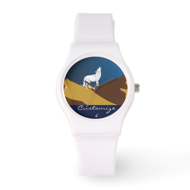 Reloj De Pulsera Desert Coyote Howling Thunder_Cove (Anverso)